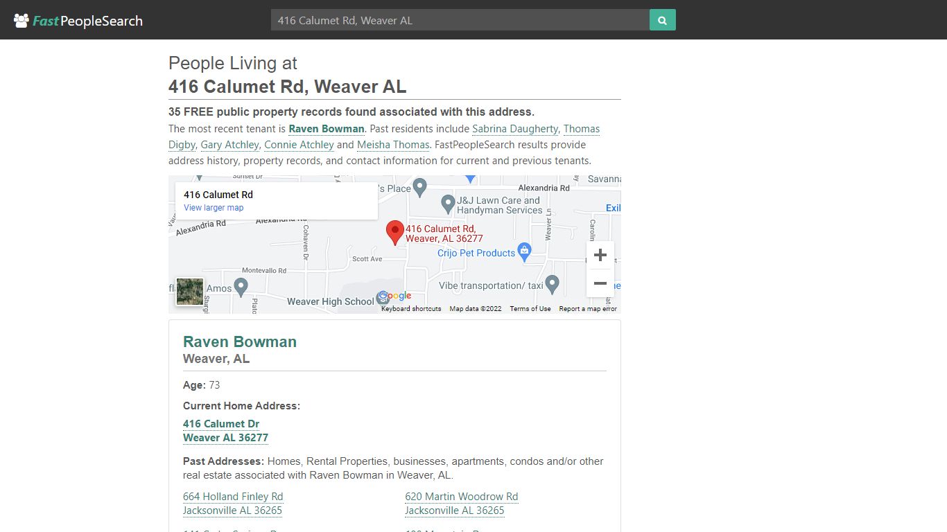 People Living at 416 Calumet Rd Weaver AL - FastPeopleSearch